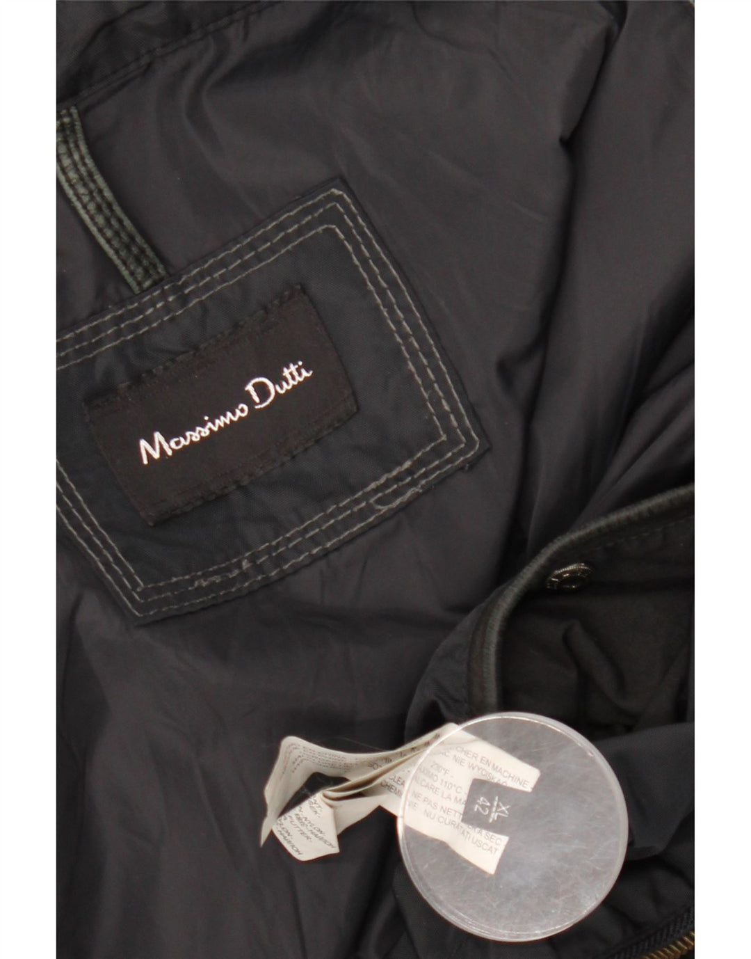 MASSIMO DUTTI Herre Utility Jacket UK 42 XL Sort Nylon