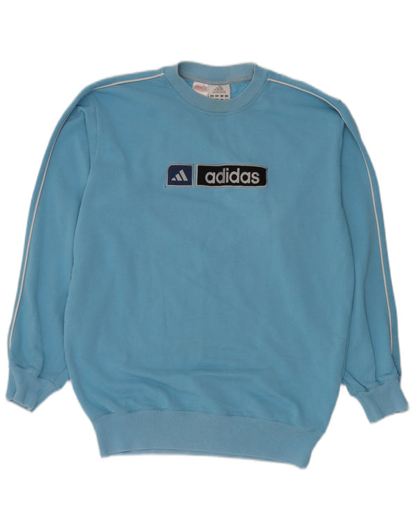 ADIDAS drenge oversize grafisk sweatshirt trøje 15-16 år blå bomuld