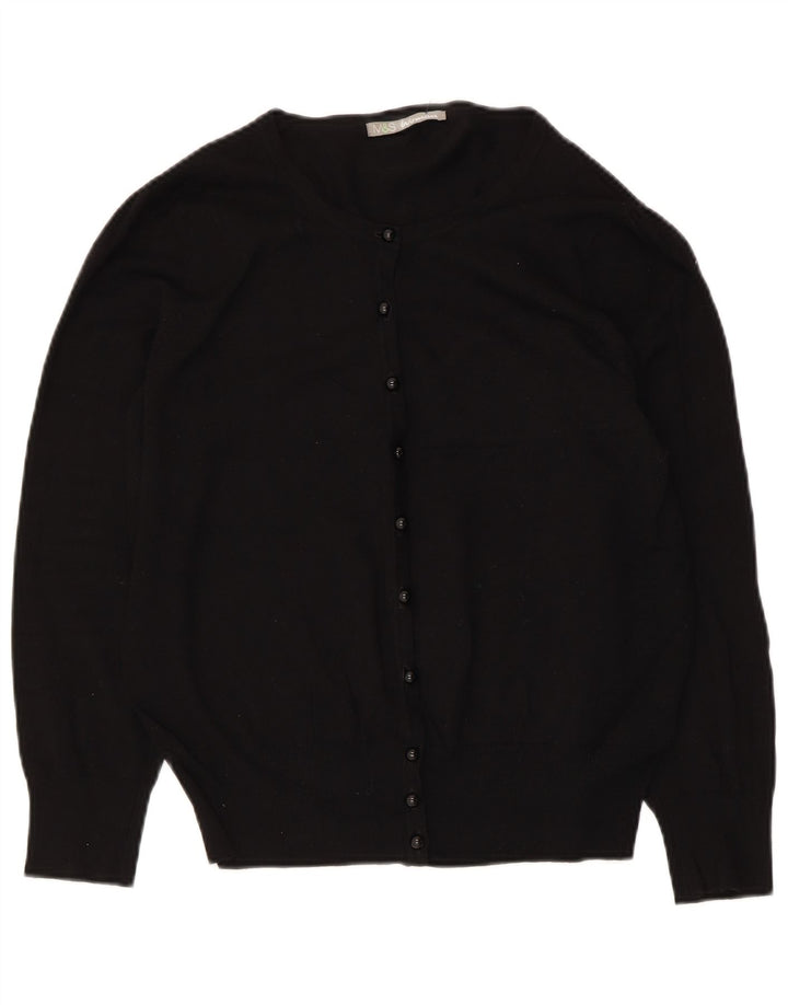 Marks & Spencer Dame Cardigan Sweater UK 14 Medium Black Viscose