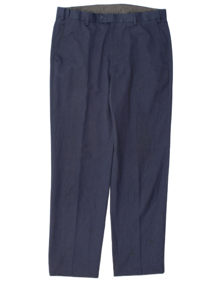 Marks & Spencer Herre Regular Fit Suit Bukser W34 L31 Marineblå polyester