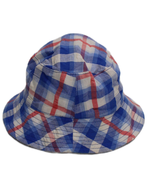 Joules Baby Boys Bucket Hat 3-6 måneder blå ternet bomuld