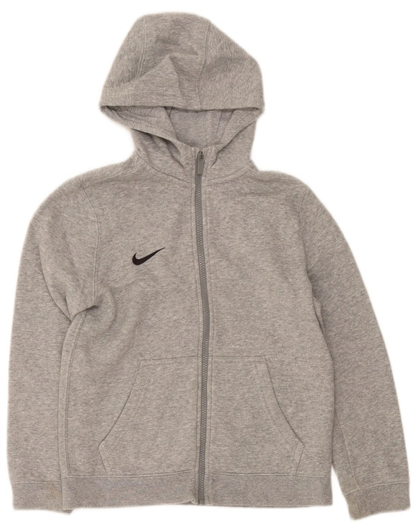 Nike hættetrøje med lynlås til drenge 10-11 år mellemgrå flækket bomuld