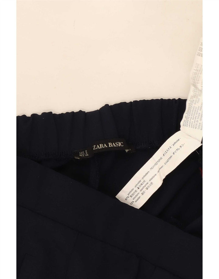Zara Lige Casual Bukser Små W26 L25 Marineblå polyester