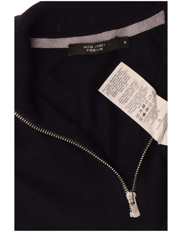 Jack & Jones Herre lynlås-hals sweater lille marineblå bomuld