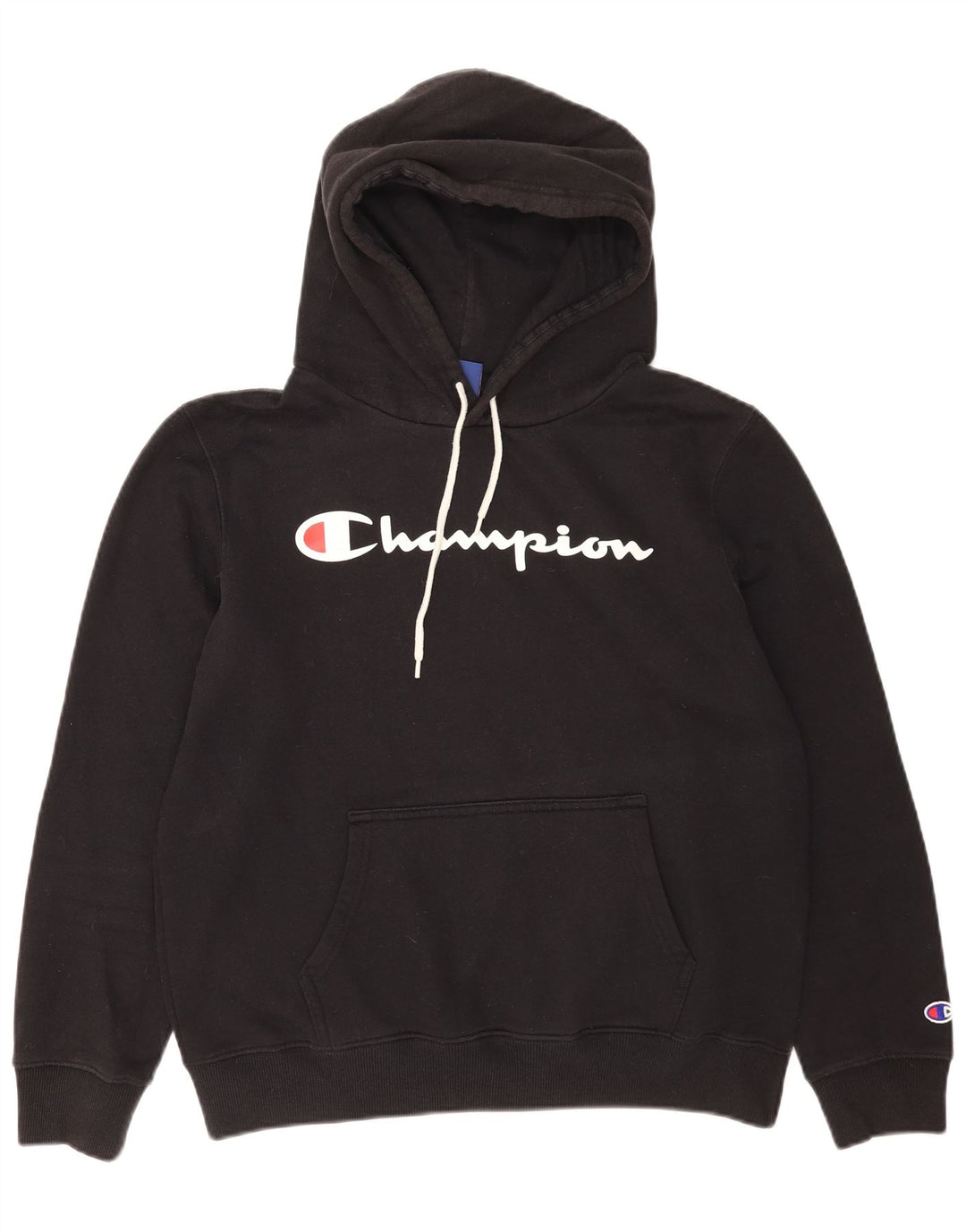 Champion Herre grafisk hættetrøje Jumper Stor sort bomuld