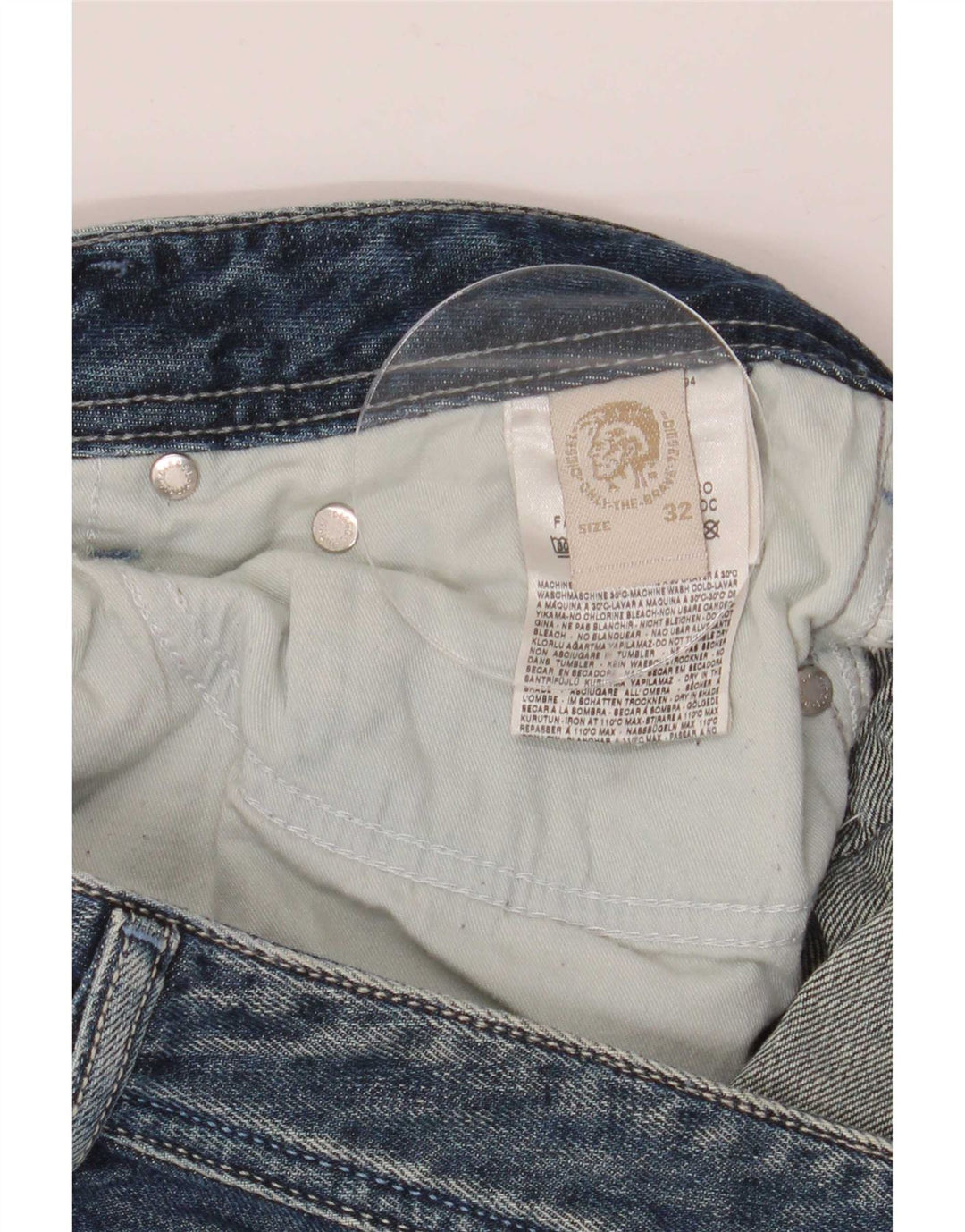 Diesel Herre Distressed Bootcut Jeans W32 L32 Blå Bomuld