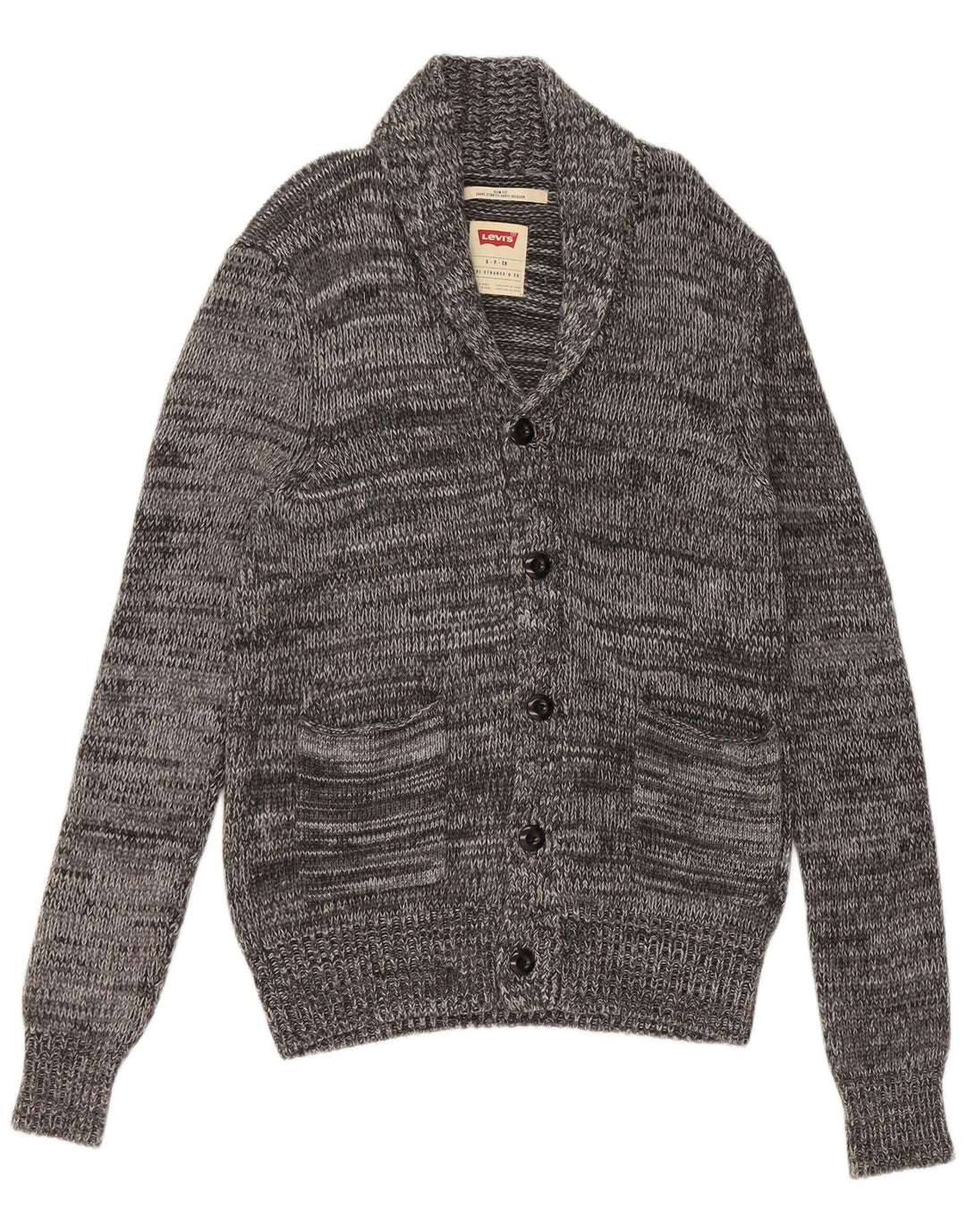 Levi's Herre Slim Fit Cardigan Sweater Lille grå Flecked Viscose