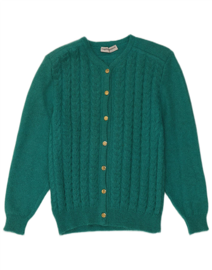 Vintage dame cardigan sweater IT 44 Medium Green Mohair