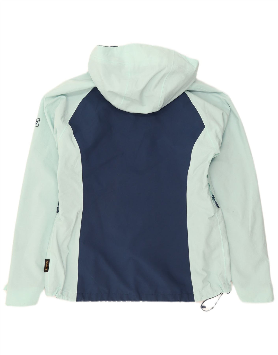 Jack Wolfskin Regnjakke med hætte til kvinder UK 10/12 Medium Blue Colourblock
