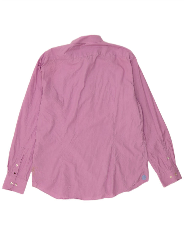 Tommy Hilfiger Skræddersyet skjorte herre str. 44 17 1//2 XL Pink nålestribe