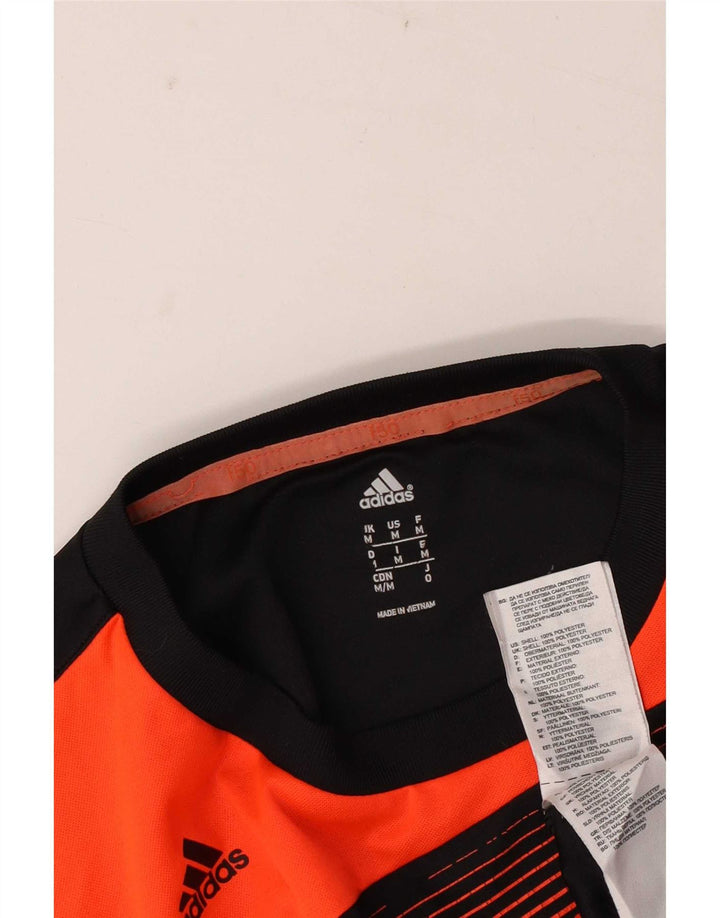Adidas Herre grafisk T-shirt Top Medium Sort Colourblock Polyester