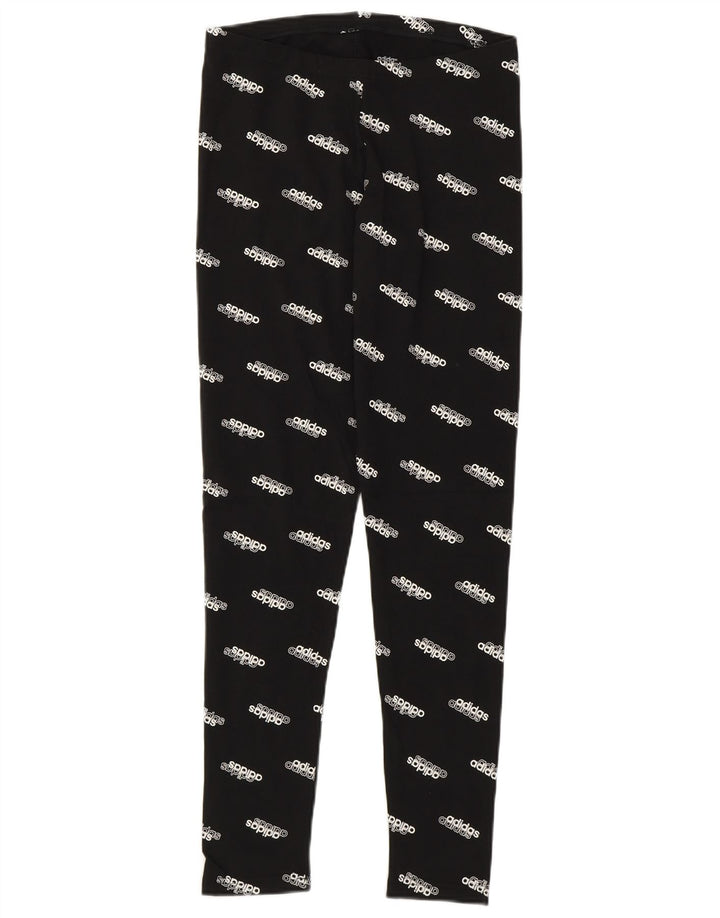 Adidas Graphic Leggings til kvinder UK 8/10 Lille sort plettet bomuld