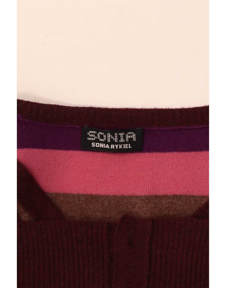 Sonia Rykiel Dame Cardigan Sweater UK 10 Small Multicolored Stribet