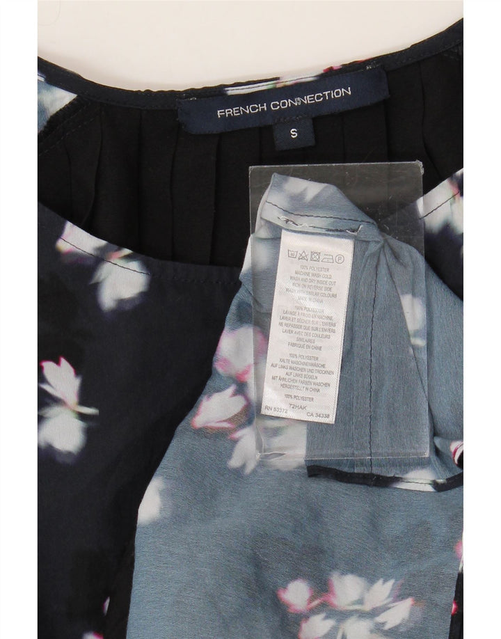French Connection Damebluse Top UK 10 Small Black Floral Polyester