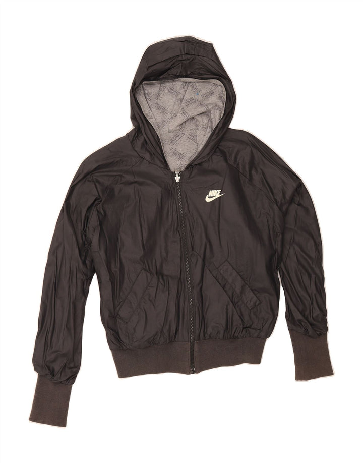 NIKE Mens Hooded Reversible Jacket UK 40 Large Grey Vintage Nike and Second-Hand Nike from Messina Hembry 