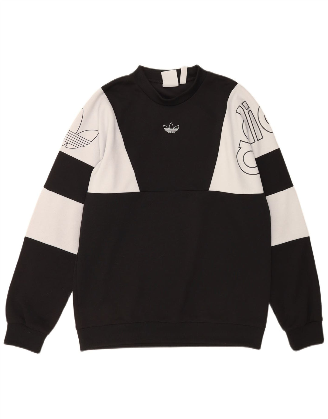 Adidas Herre grafisk sweatshirt Jumper Medium Sort Colourblock Polyester