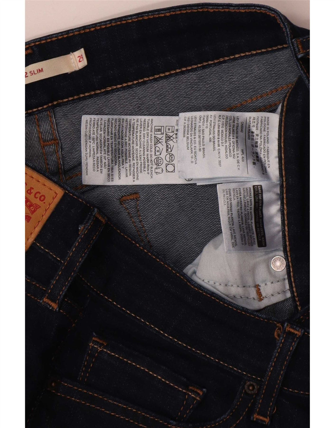 Levi's Dame 712 Slim Jeans W29 L26 Marineblå Bomuld