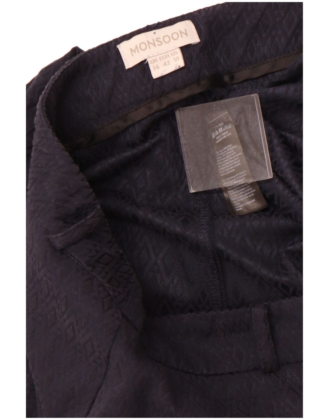 MONSOON Dame Casual Bukser UK 14 Large W34 L29 Navy Blue