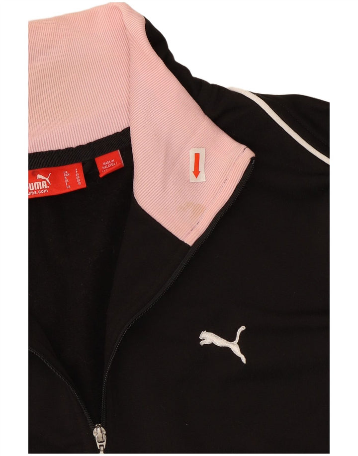 Puma Womens Crop træningsdragt topjakke UK 10 Small Black Colourblock