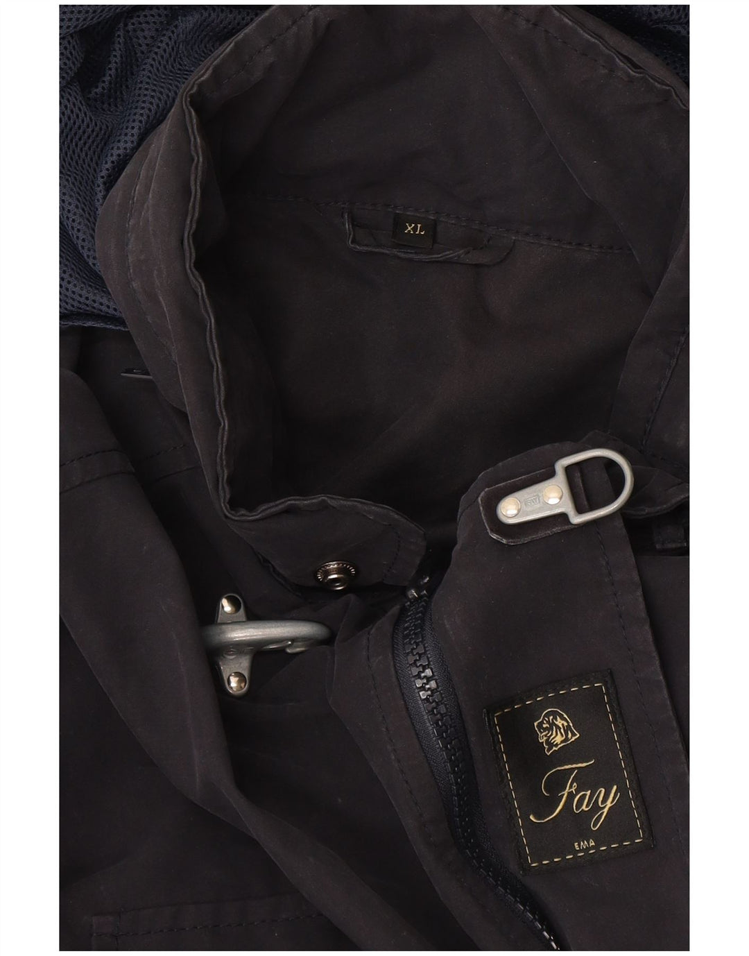 Fay Herre Hooded Utility Jacket UK 42 XL Navy Blue
