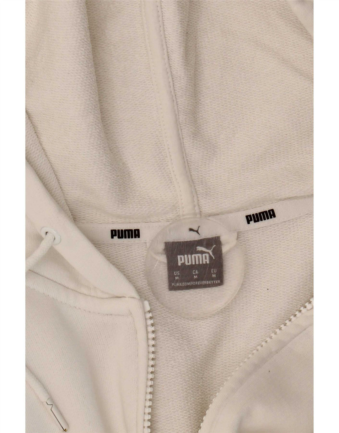 Puma Dame Crop Zip Hoodie Sweater UK 14 Medium White