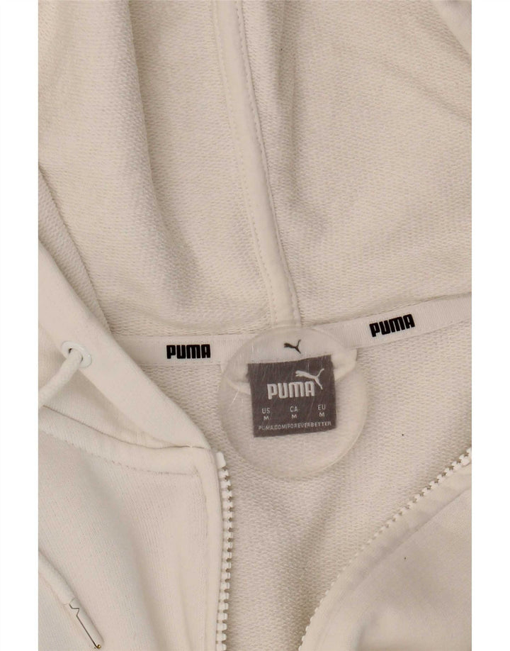 Puma Dame Crop Zip Hoodie Sweater UK 14 Medium White
