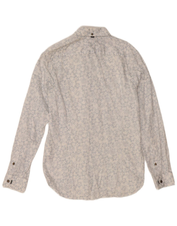 Ted Baker Herreskjorte str. 3 Medium Hvid Blomsterbomuld