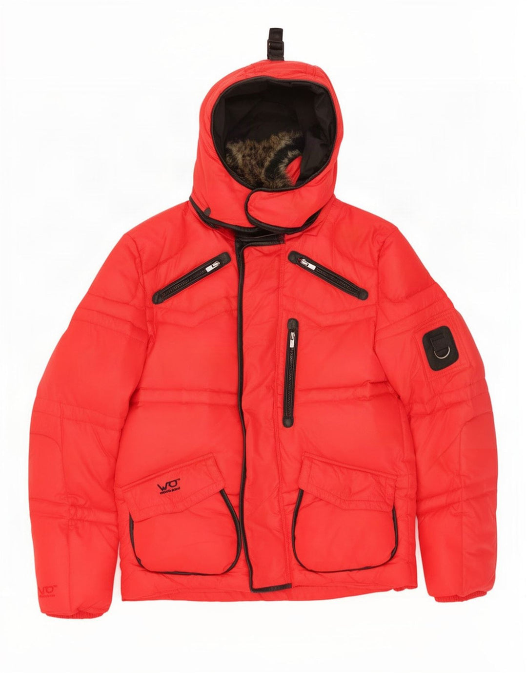 Jack & Jones Herre hættepolstret jakke UK 38 Medium Rød Nylon