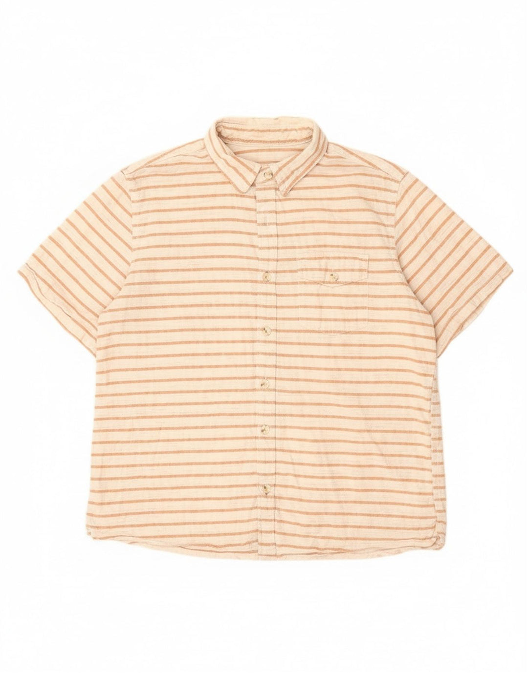 Fat Face Kortærmet Herreskjorte Stor hvidstribet bomuld