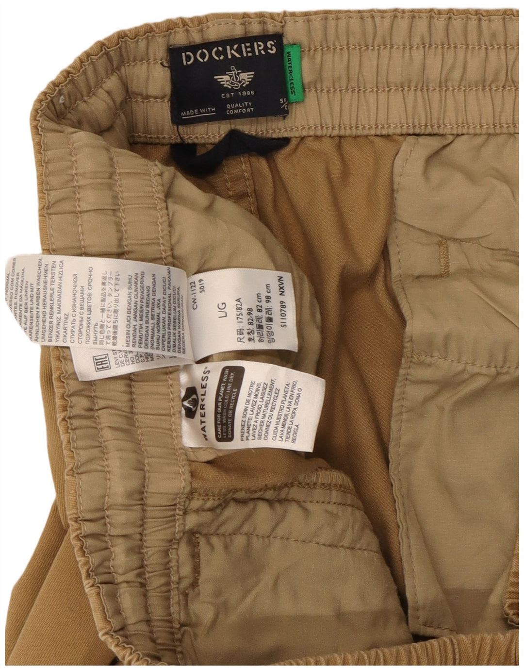 Dockers Dame Joggers Chino Bukser Large W32 L30 Beige Bomuld