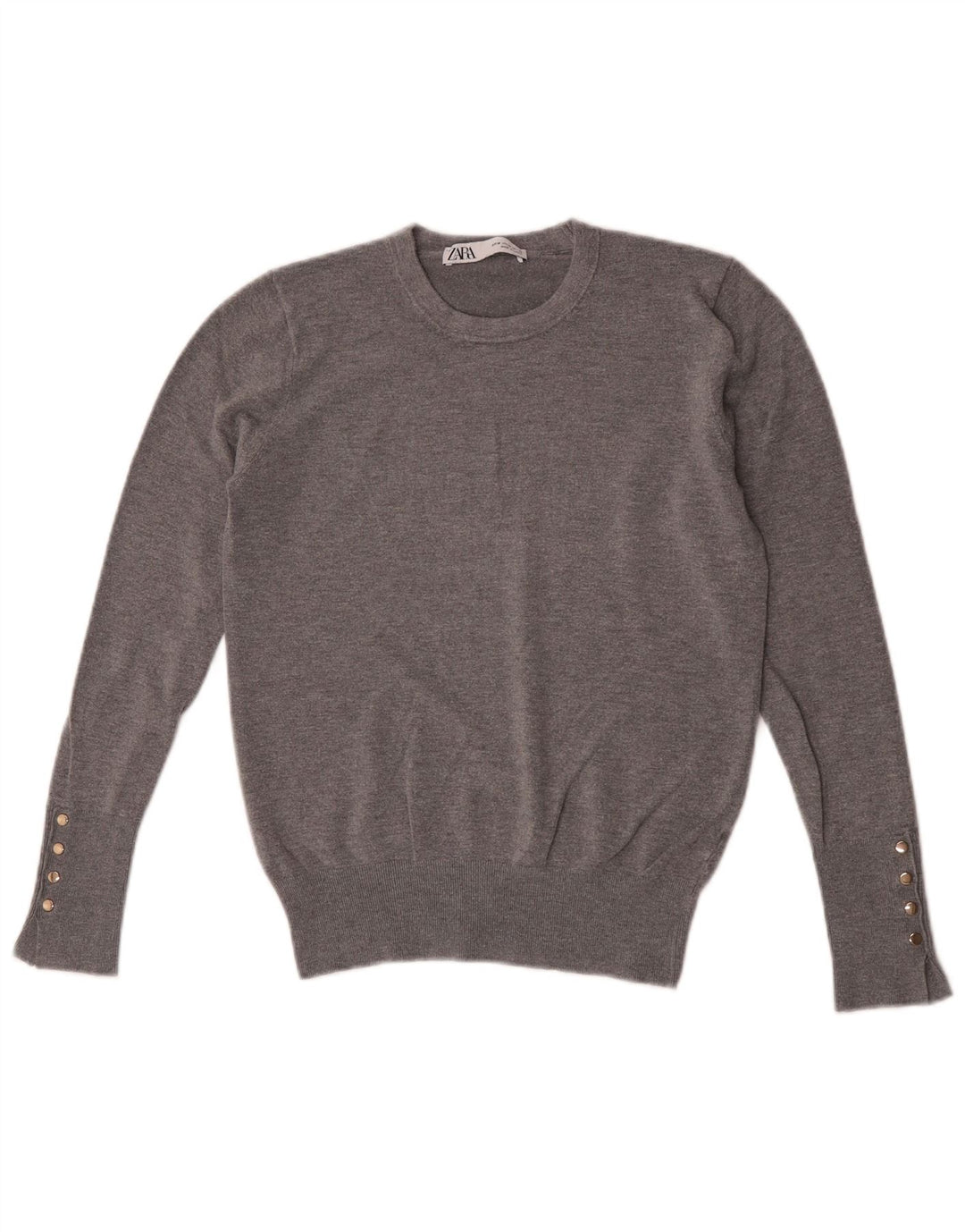 Zara Dametrøjetrøje med rund hals DK 12 Medium Grå