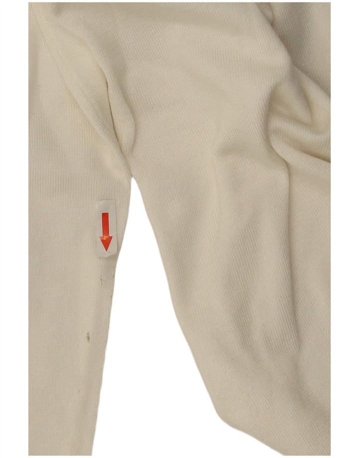 Dkny Dame grafisk rullehals sweater UK 10 Small White Colourblock