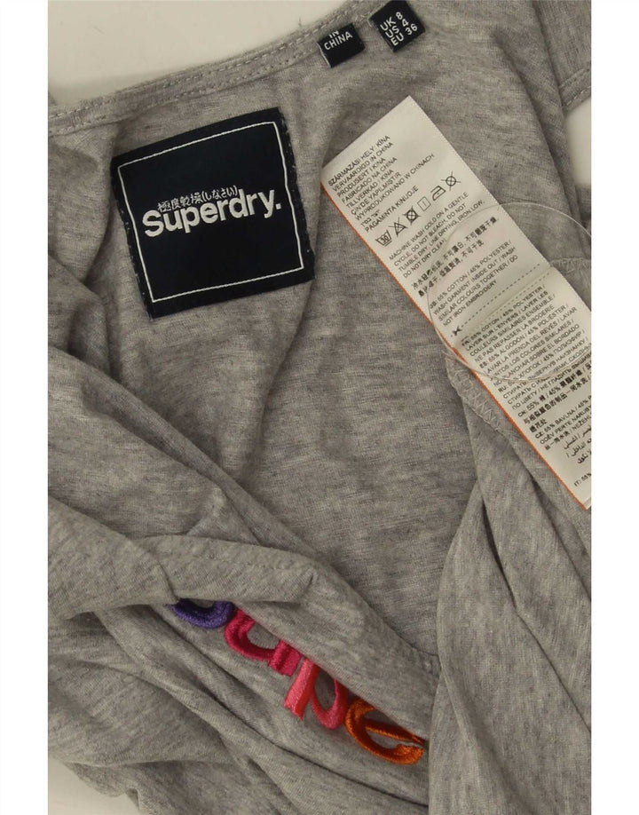 Superdry Womens Grafisk Vest Top UK 8 Small Grey Bomuld