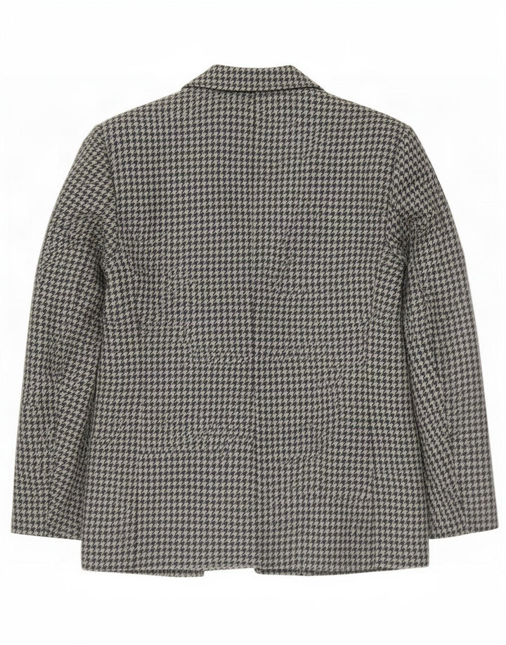 Vintage Dame 2-knaps blazerjakke IT 46 Large Grå Houndstooth