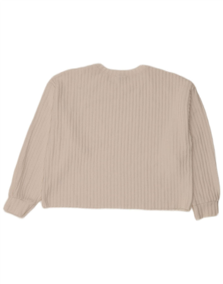 Zara Womens Crop Oversized Top Langærmet UK 14 Medium White