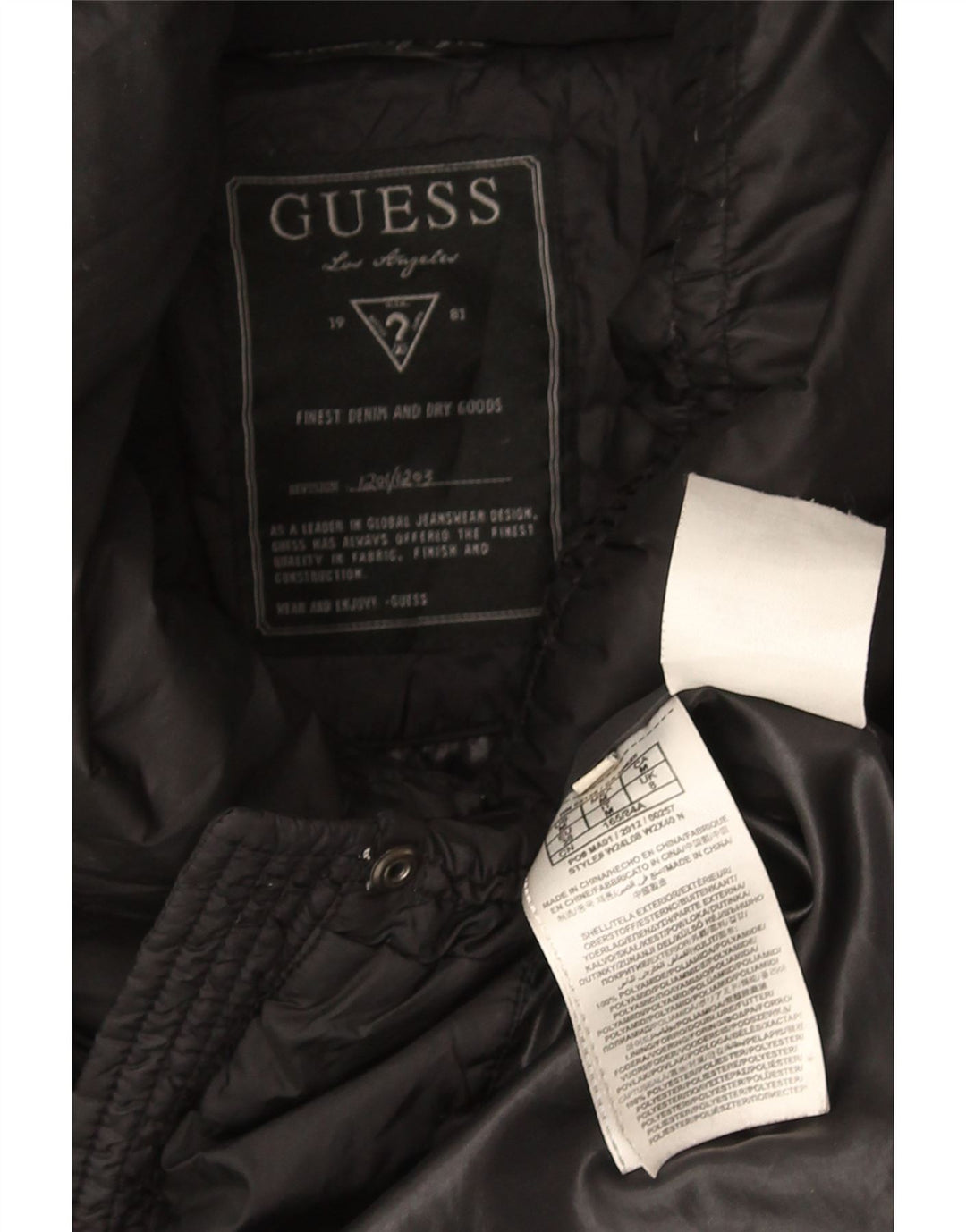 Guess Womens Polstret Frakke UK 8 Small Black Polyester