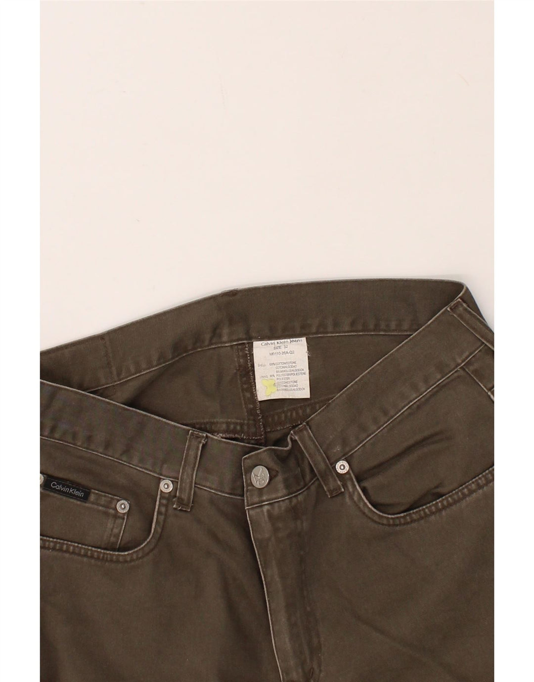 CALVIN KLEIN Straight jeans til mænd W32 L31 Khaki Bomuld