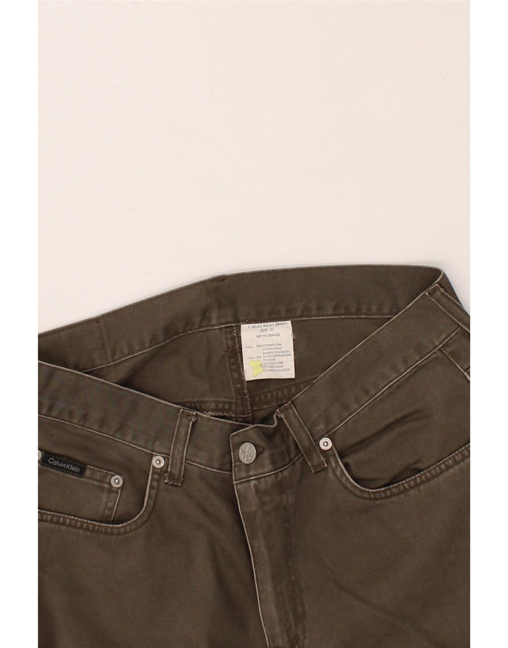CALVIN KLEIN Straight jeans til mænd W32 L31 Khaki Bomuld
