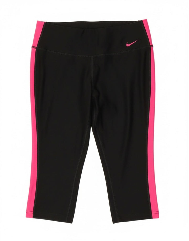 Nike Dame Dri Fit Capri Leggings UK 12 Medium Sort Colourblock