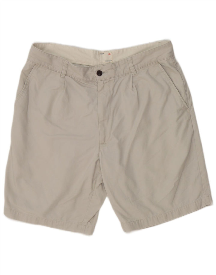 Dockers Herre Khakis Chino Shorts W34 Large Grå Bomuld