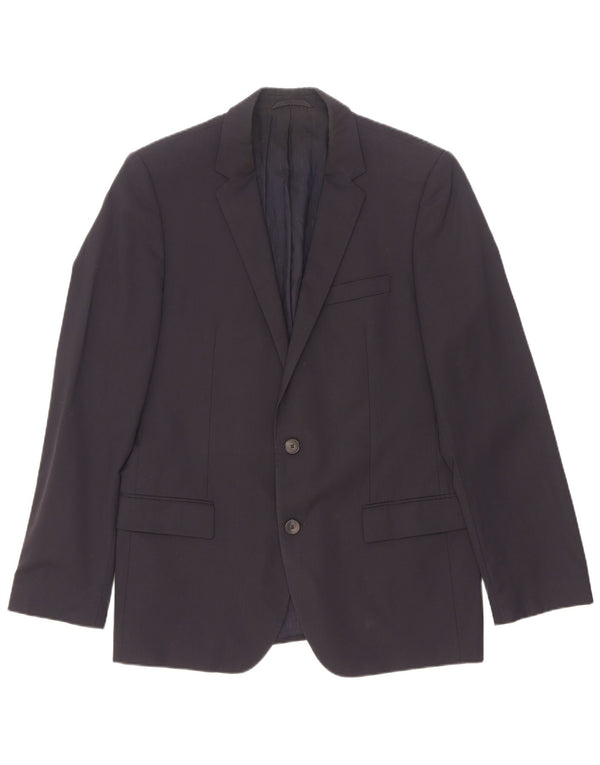 Hugo Boss Mens 2 Button Blazer Jacket UK 50 Large Navy Blue Wool