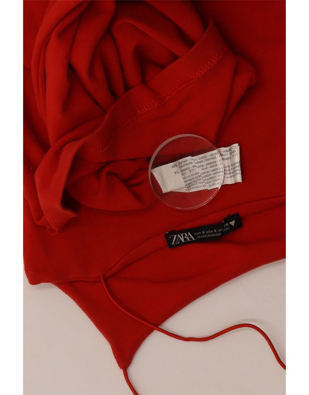 Zara Dame Sundress UK 8 Lille Rød Bomuld