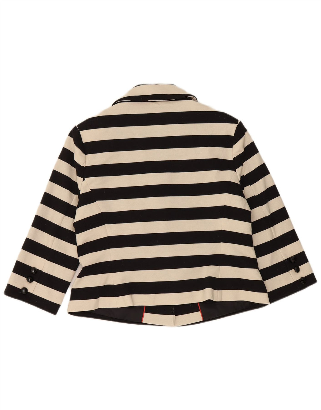 Marks & Spencer Dame Crop Blazer Jacket UK 14 Medium Sort Stribet