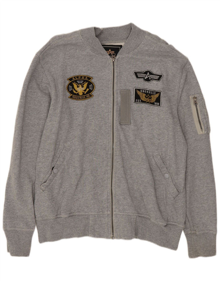 ALPHA INDUSTRIES Træningsdragt til mænd Topjakke Medium Grå