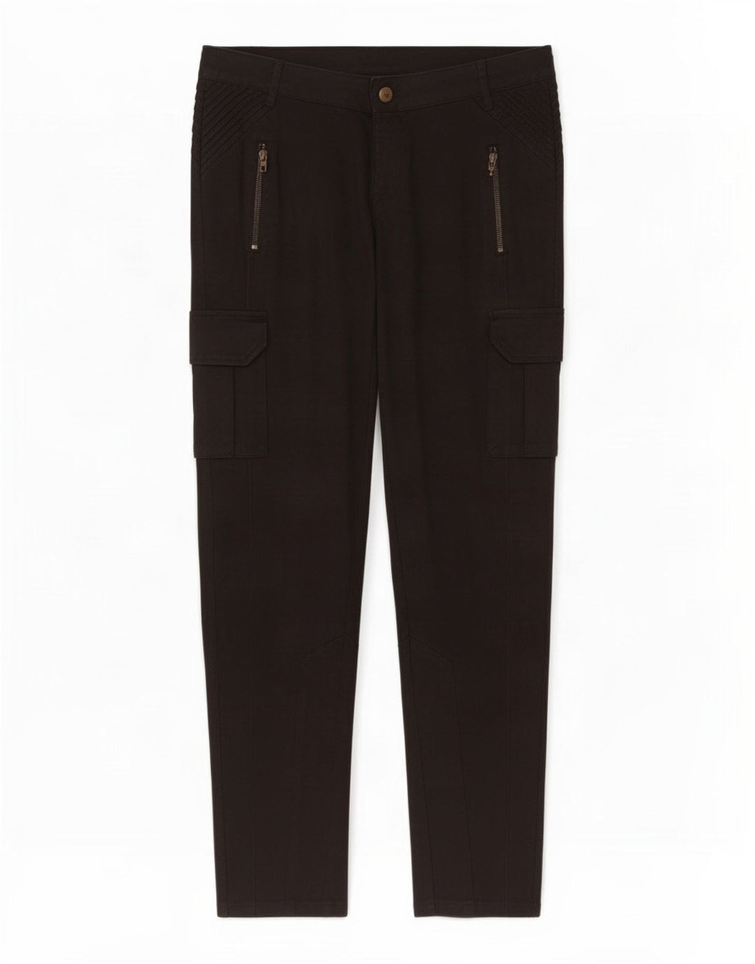 Zara Dame Slim Cargo Bukser EU 40 Medium W30 L30 Sort Bomuld