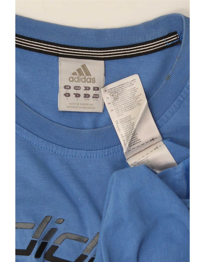Adidas Herre Grafisk T-Shirt Top Stor Blå Bomuld