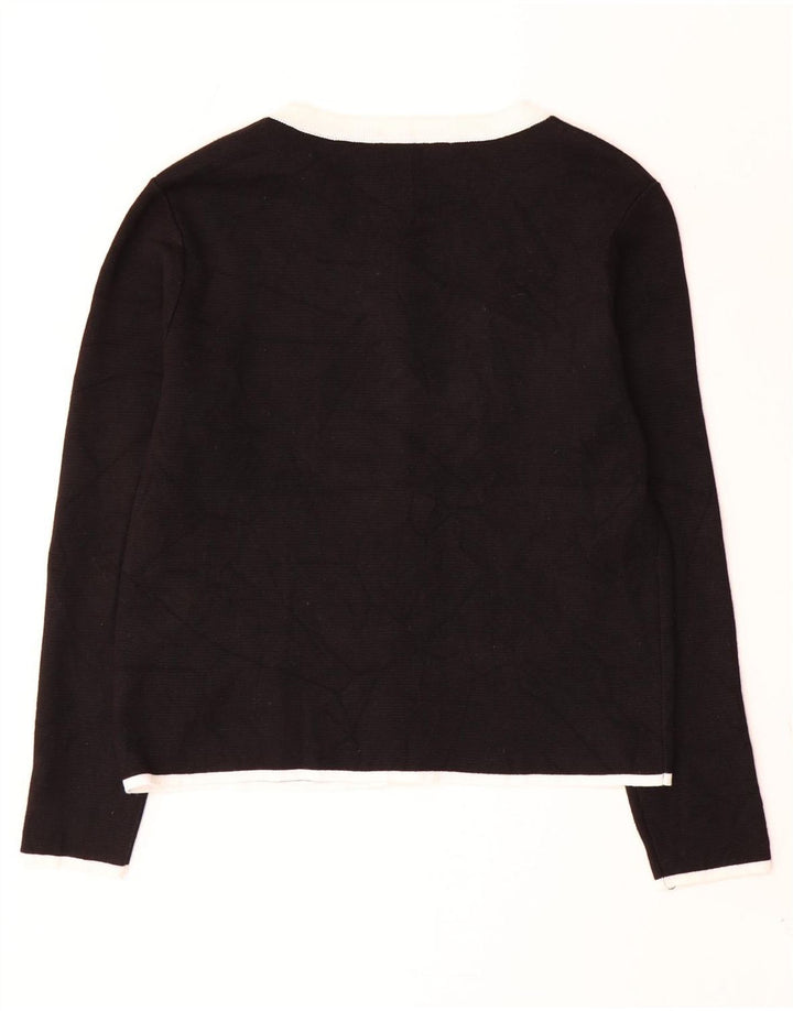 Zara Dame Cardigan Sweater UK 12 Medium Sort Polyester