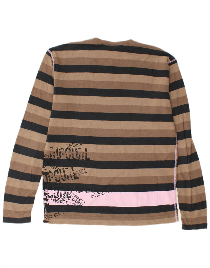 Rip Curl Herre grafisk top Langærmet medium brun stribet bomuld