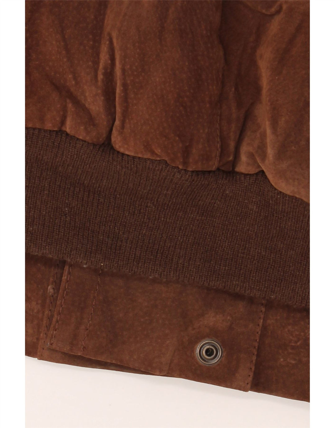 Vintage Herre Sherpa Loose Fit Jakke UK 44 2XL Brun Geometrisk Læder