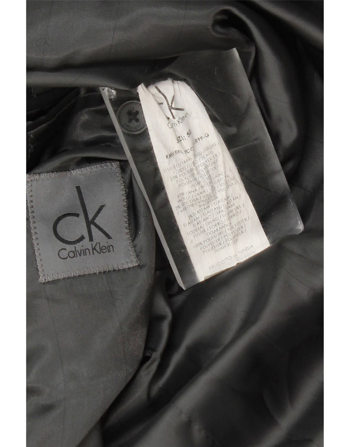 Calvin Klein Herre 1 Knap Blazer Jakke IT 50 Stor Sort Stribet